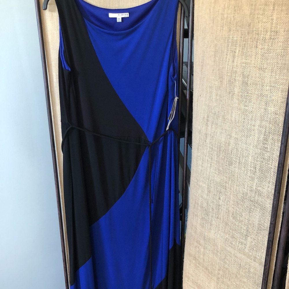Royal Blue and Black Beautiful Dress